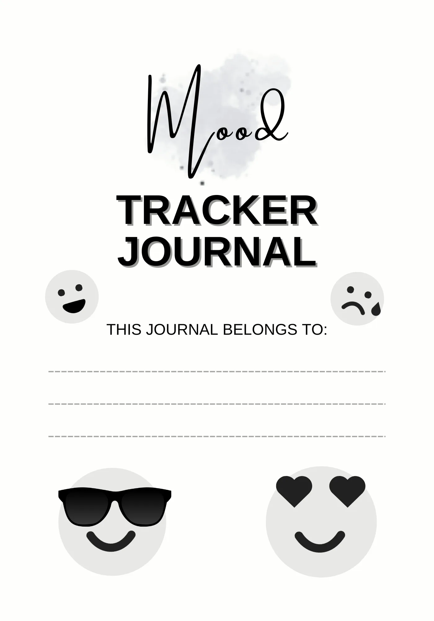 Editable Mood Tracker Journal – Canva Template