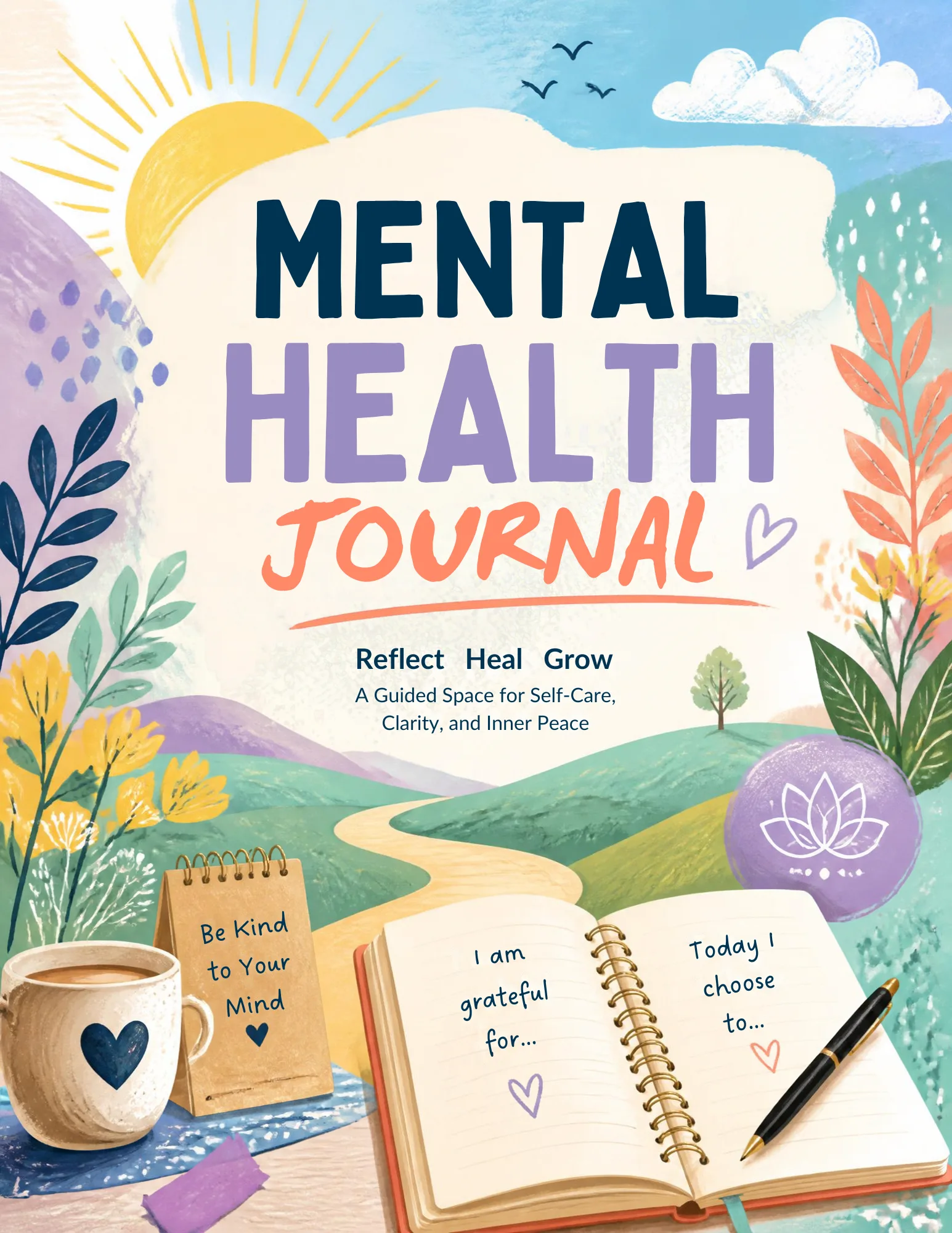 Mental Health Journal – Canva Self Care Template